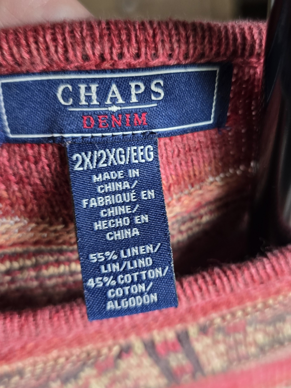 Chaps Pullover Knit Sweater Southwestern / Aztec / Geometric - Picture 5 of 7